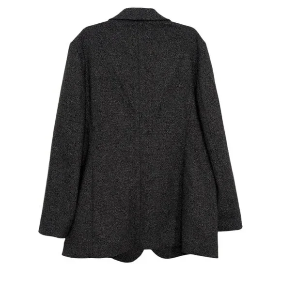 J Jill 2 Button Blazer Womens Size Medium Gray Academia Wool Blend Unlined - Picture 8 of 8